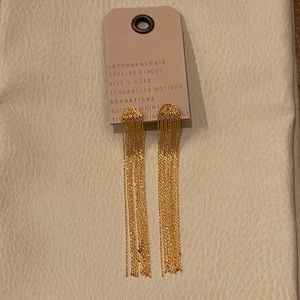 Anthropologie Gold Chainmail Earrings
